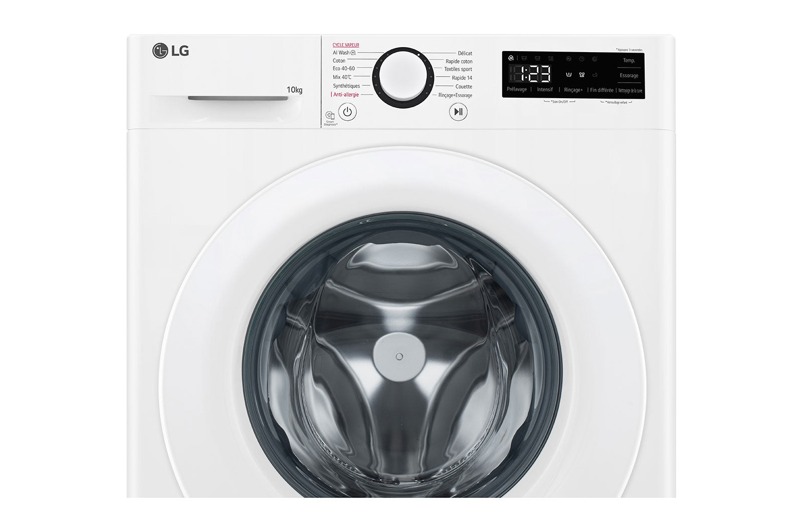 Lave-linge 10kg AI DD™ avec TurboWash™ 360˚ - LG F14R33WHS