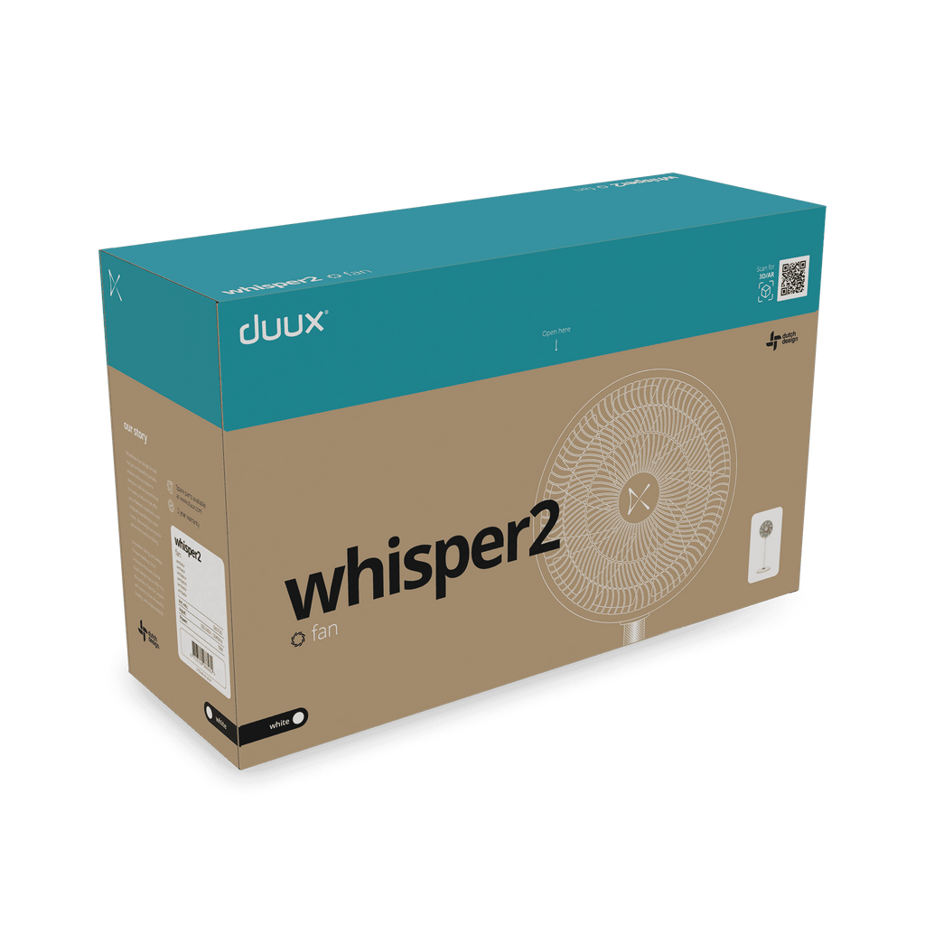 Ventilateur Whisper 2 Blanc Ultra Silencieux avec Télécommande