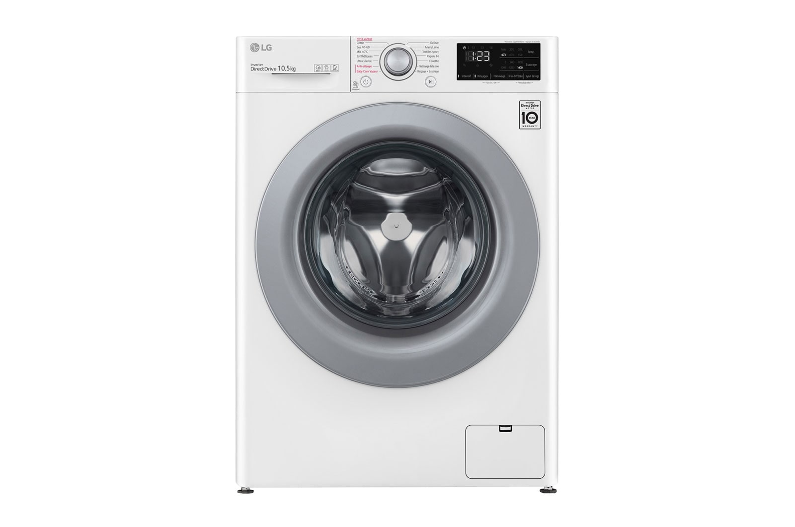Lave-linge 10.5 kg avec 6 Motion Direct Drive™ - LG F14V34WHS