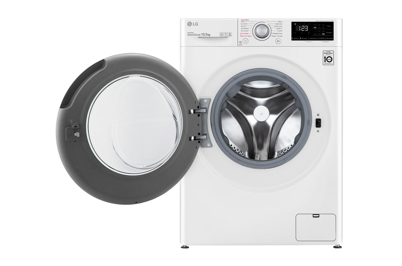 Lave-linge 10.5 kg avec 6 Motion Direct Drive™ - LG F14V34WHS