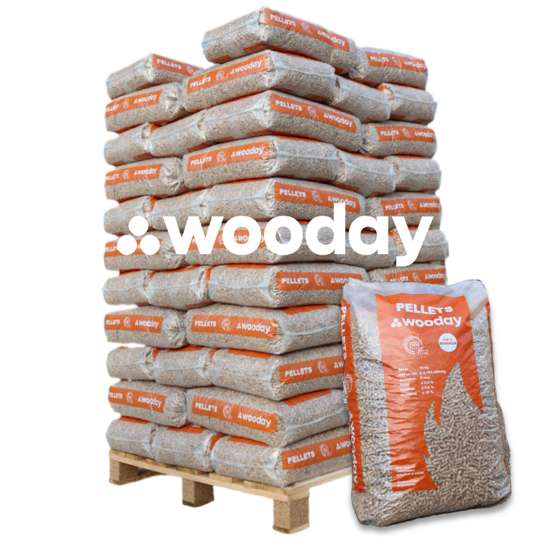 Granulés de bois WOODAY - Palette de 65 Sacs de 15 kg